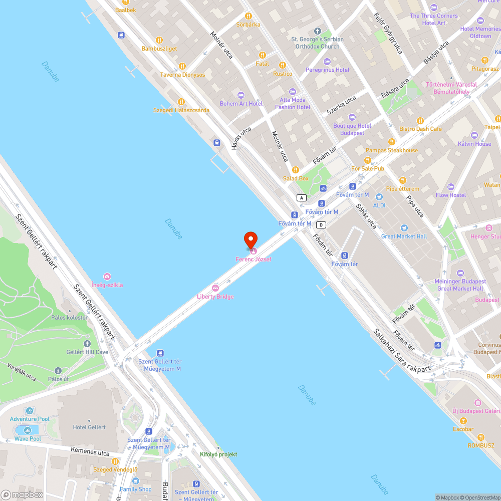 Graffiti a Szabadság hídon (fent a kerítéssel lezárt területen) bejelentés helye