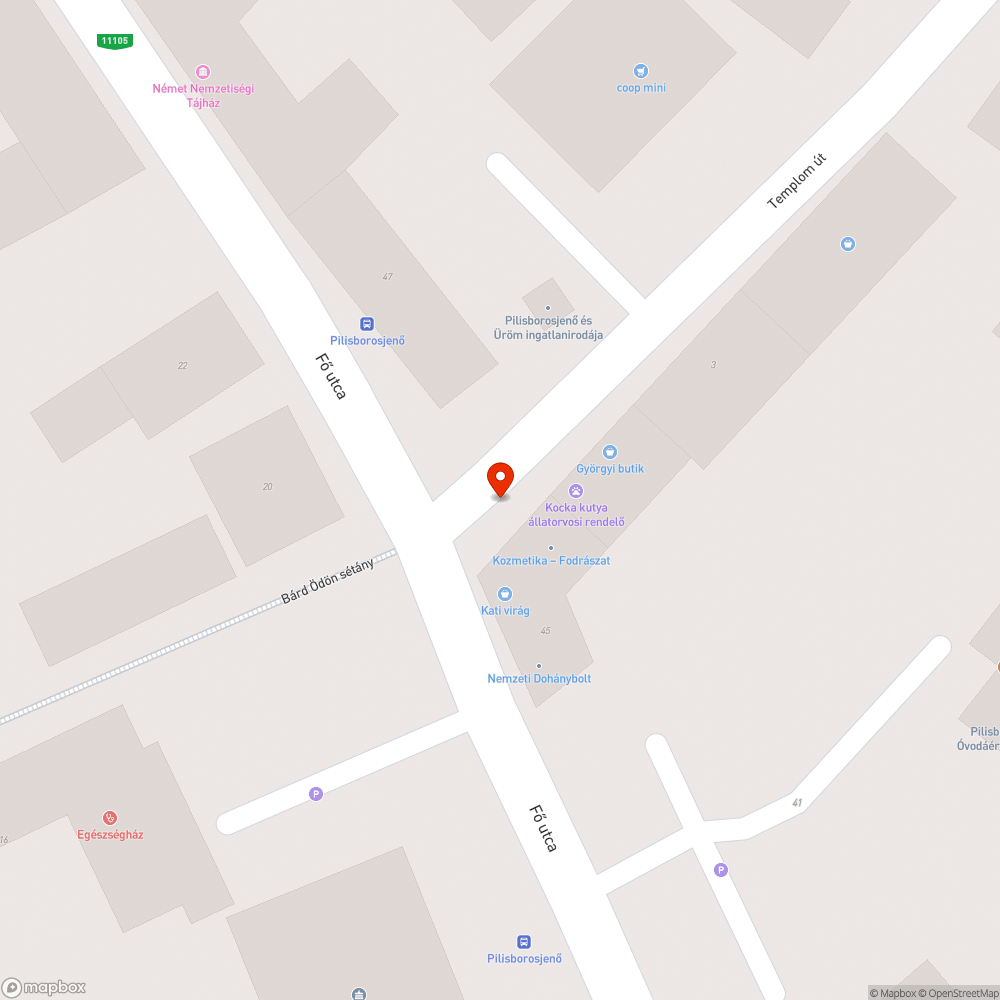 Kátyús víznyelő bejelentés helye