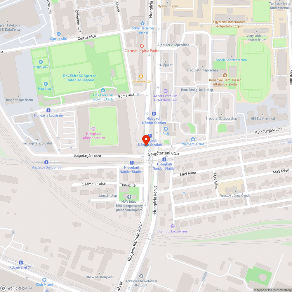 Szlalom bejelentés helye