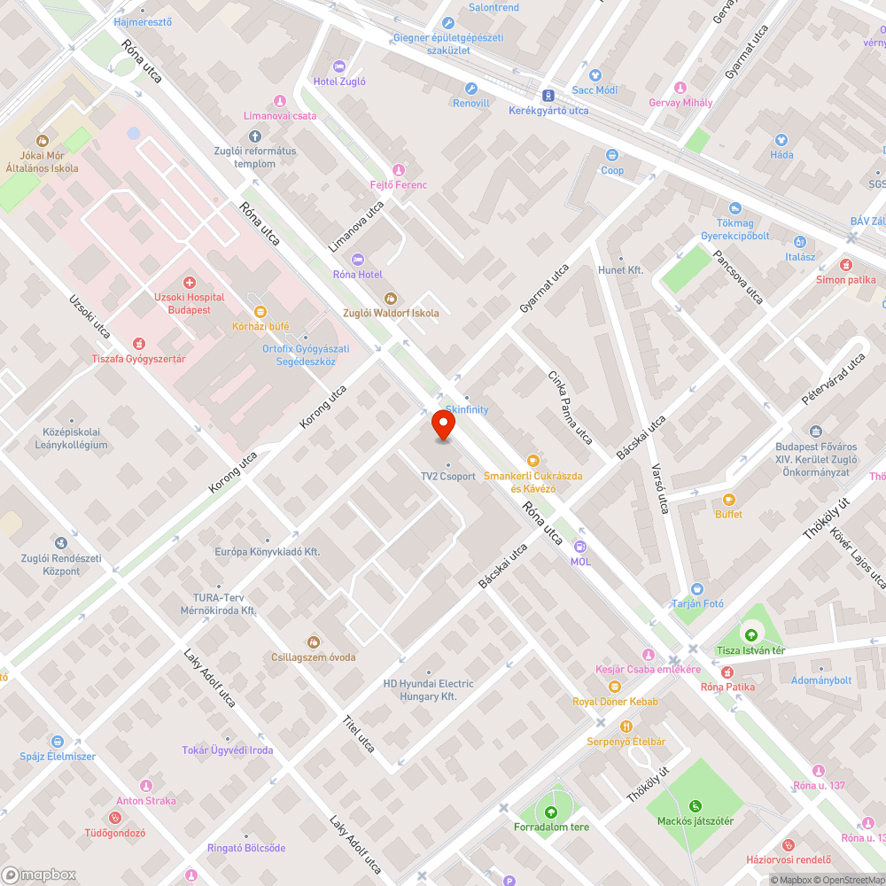 Róna utcai kacsausztató bejelentés helye