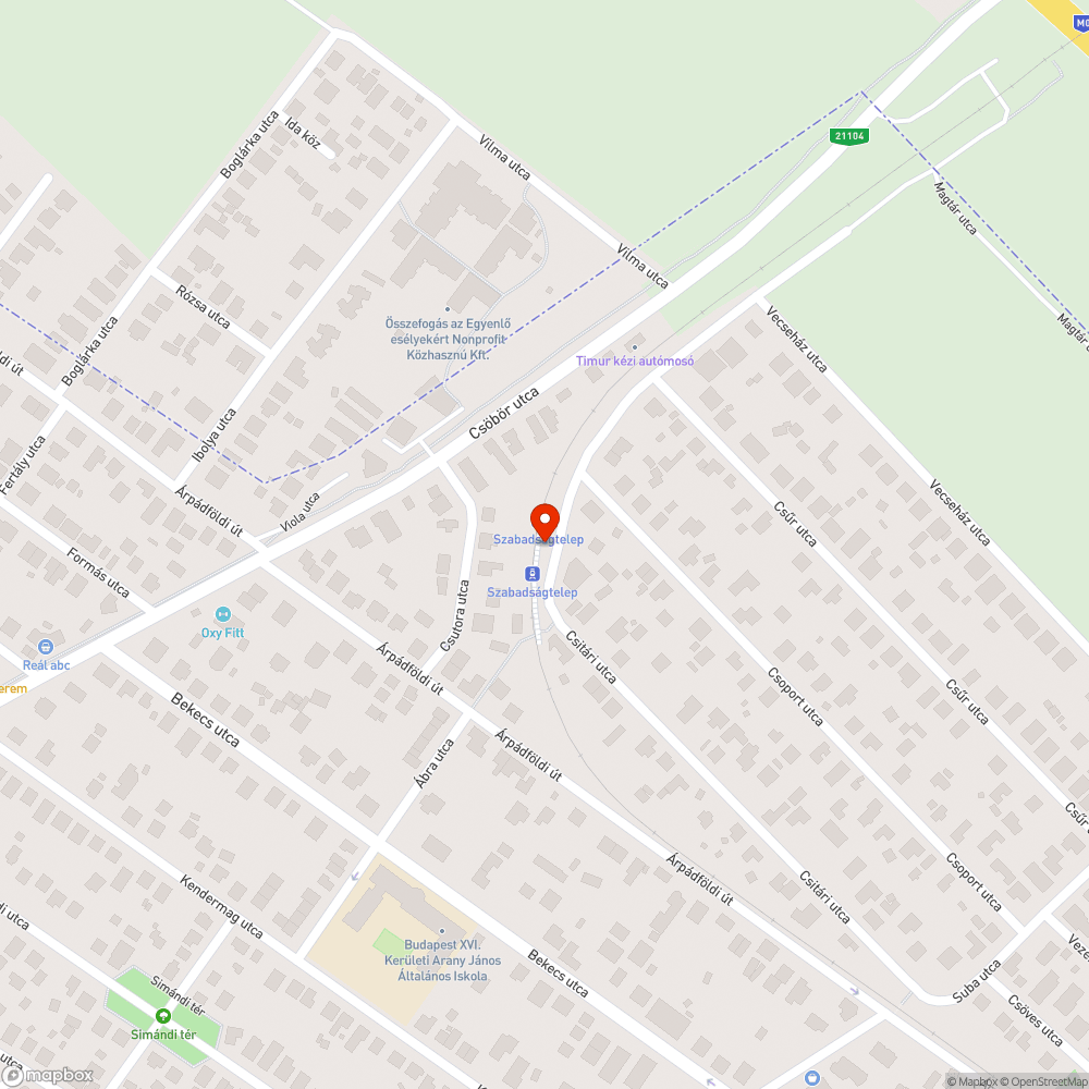 Törött váró bejelentés helye