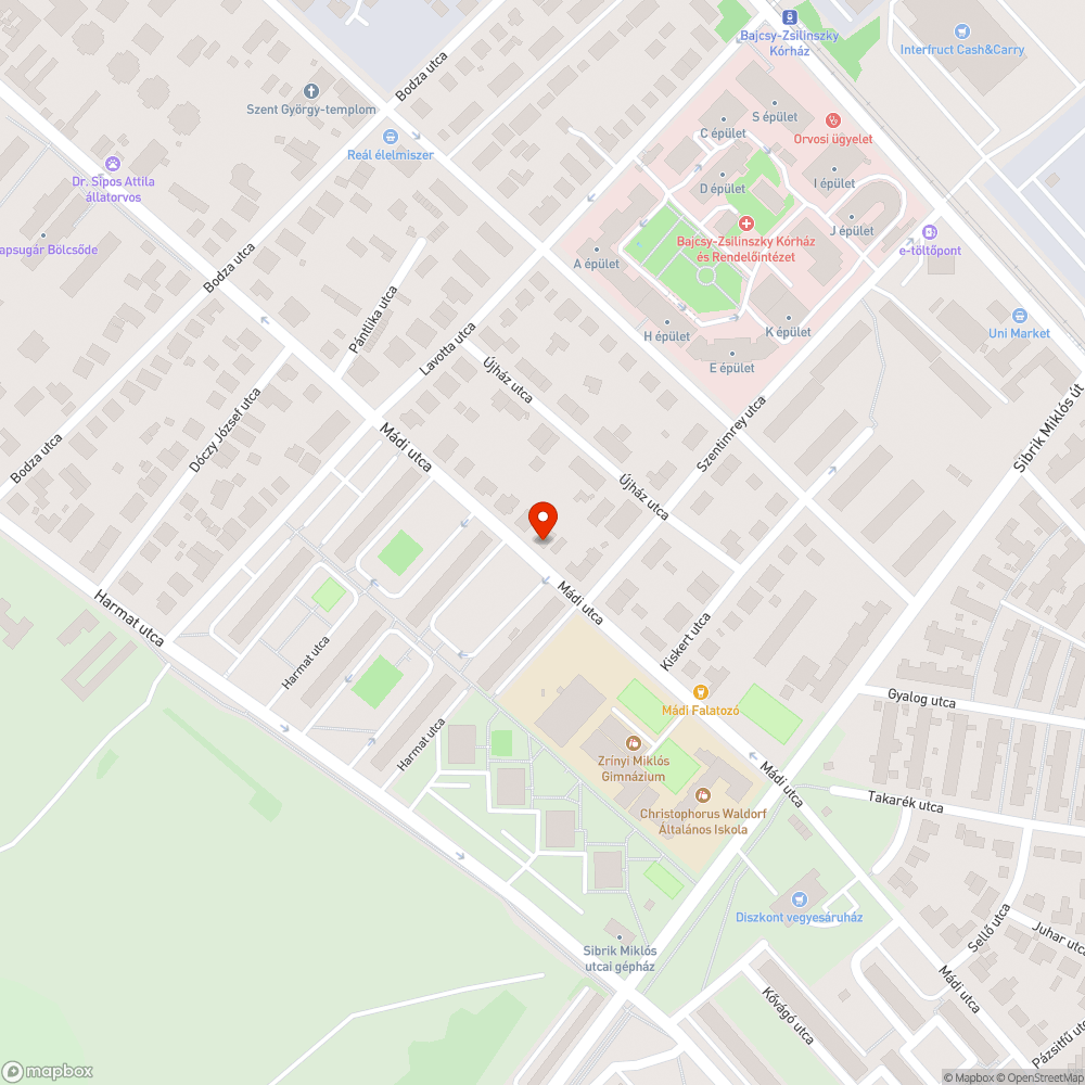 Kiszáradt fa - Mádi utca bejelentés helye