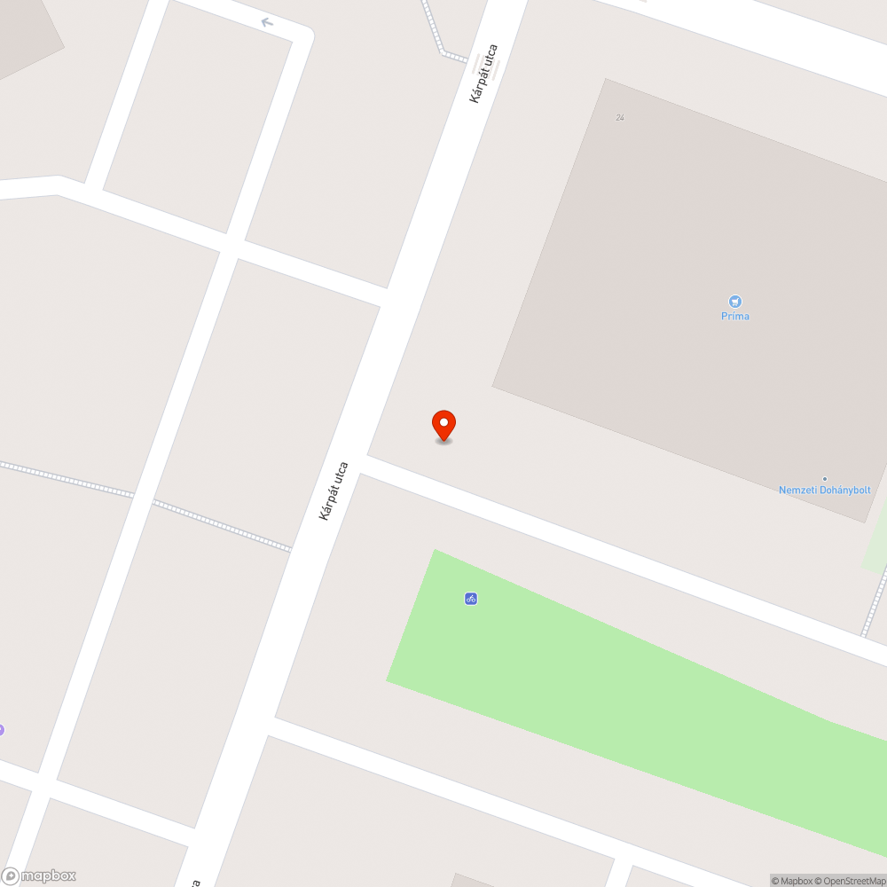 Elkaszált KRESZ tábla a Kárpát utcában bejelentés helye