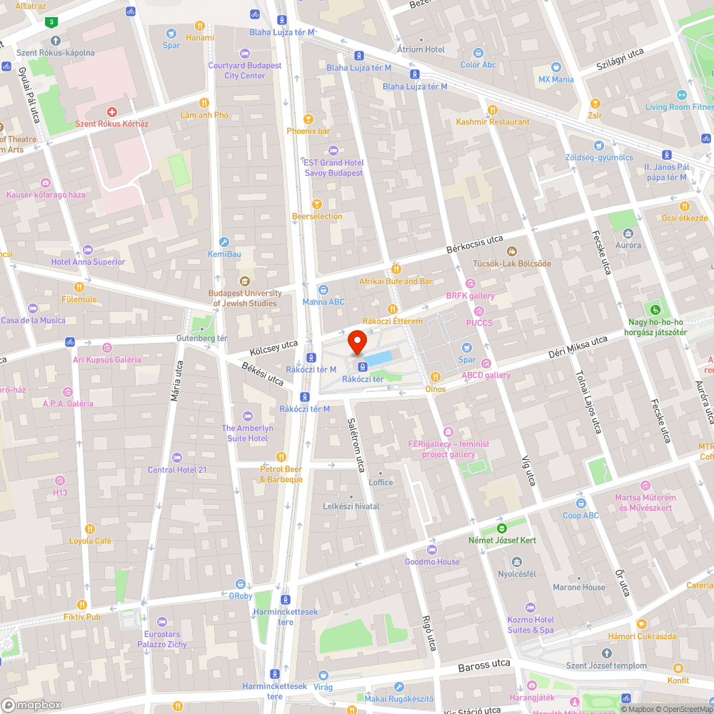 Rákóczi tér bejelentés helye