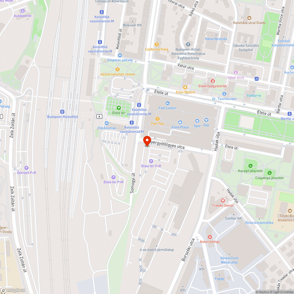 Kiszáradt fák a parkolóban bejelentés helye