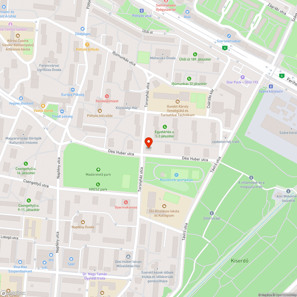 Törött pad bejelentés helye