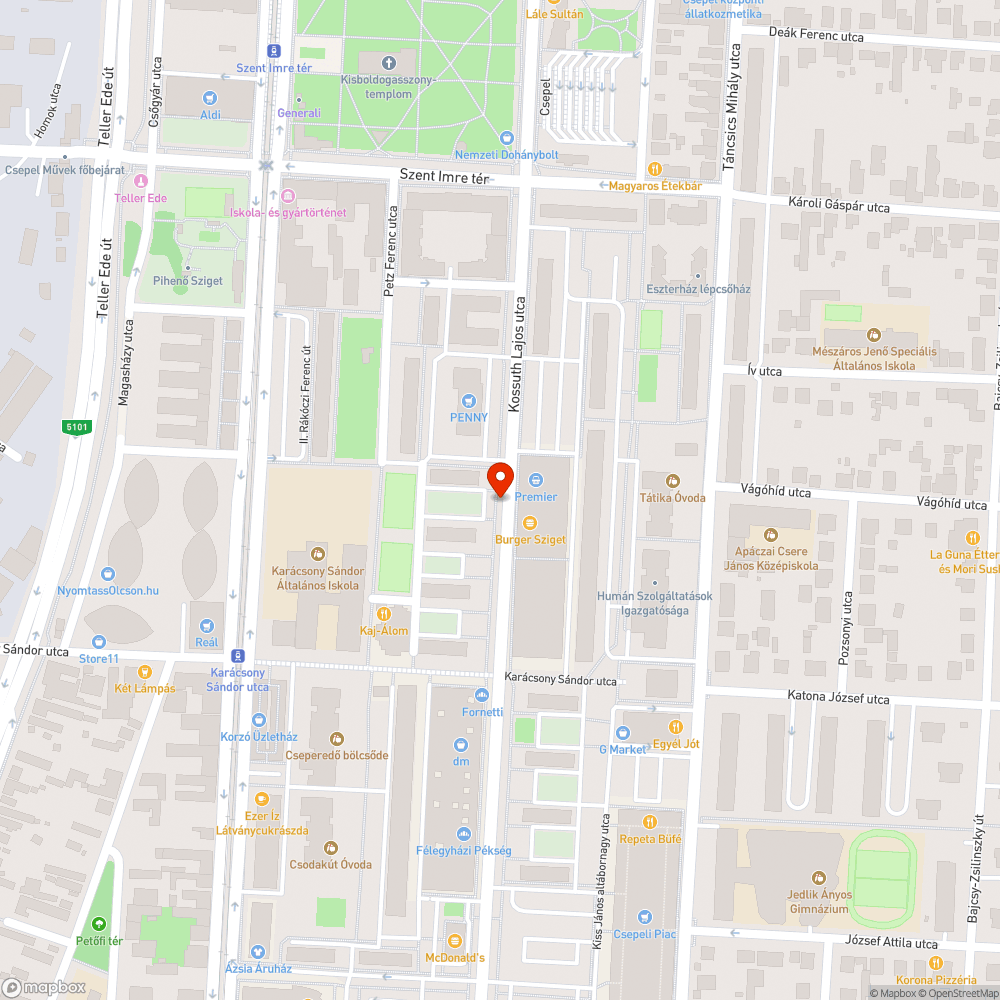 Kátyúkból kipergett törmelék a kerékpársávon bejelentés helye