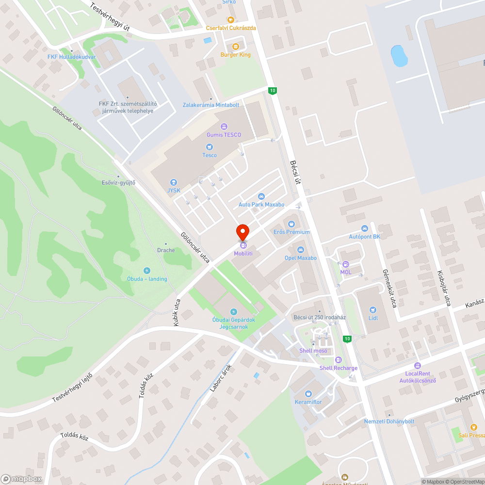 III. Kubik utca kátyú bejelentés helye