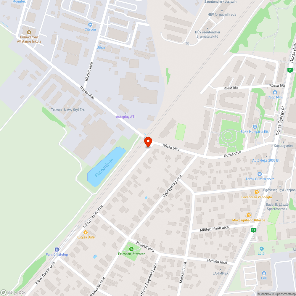 Elhagyott autó bejelentés helye