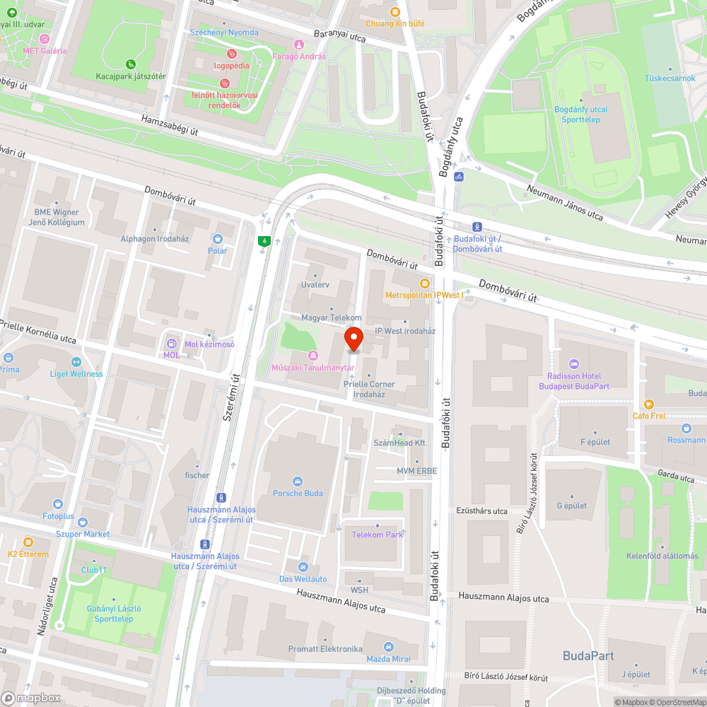 Újratermelődő kátyú bejelentés helye