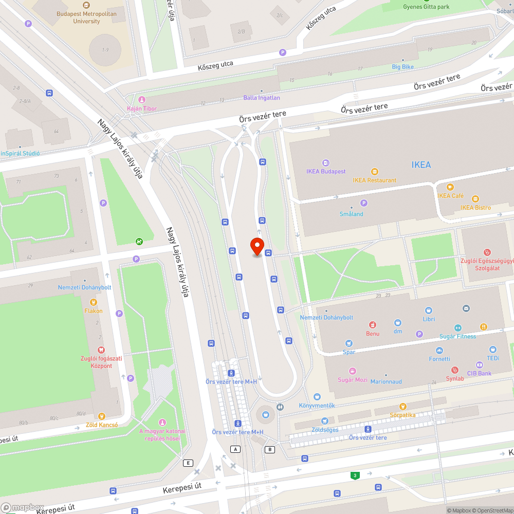 Életveszélyes egérutak az Örs vezér terén bejelentés helye