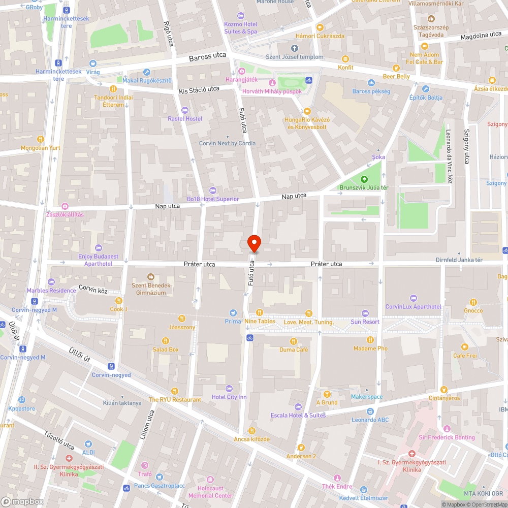 Futó u. 29b graffiti bejelentés helye