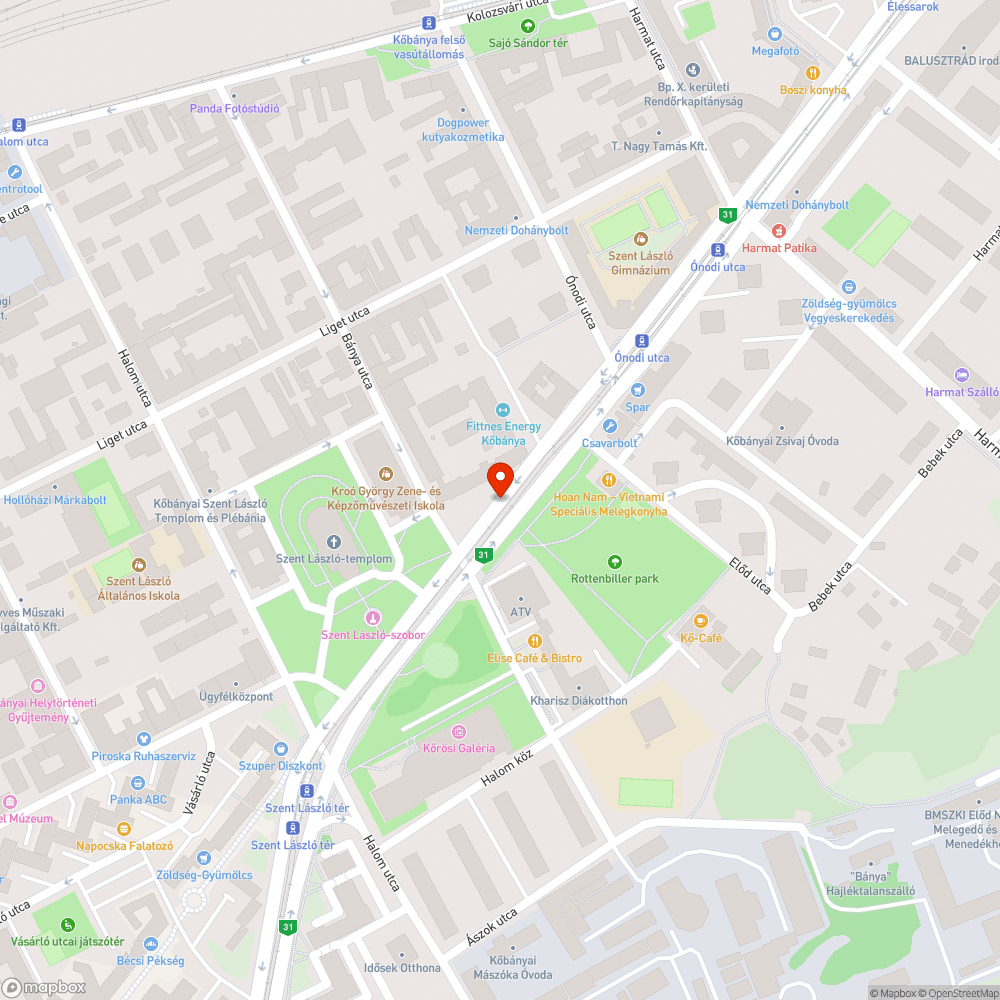 Megrongált korlát bejelentés helye