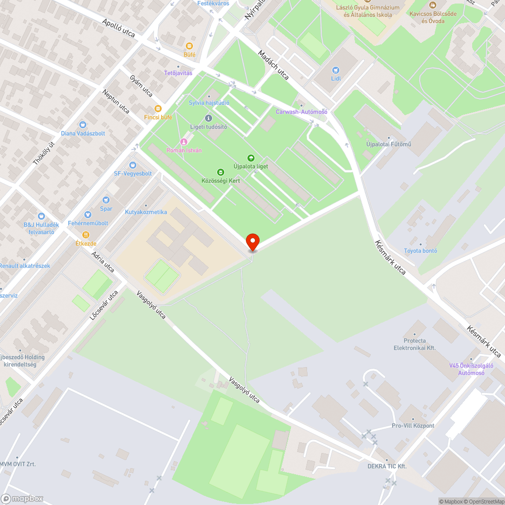 Zöldfelületen parkolás bejelentés helye