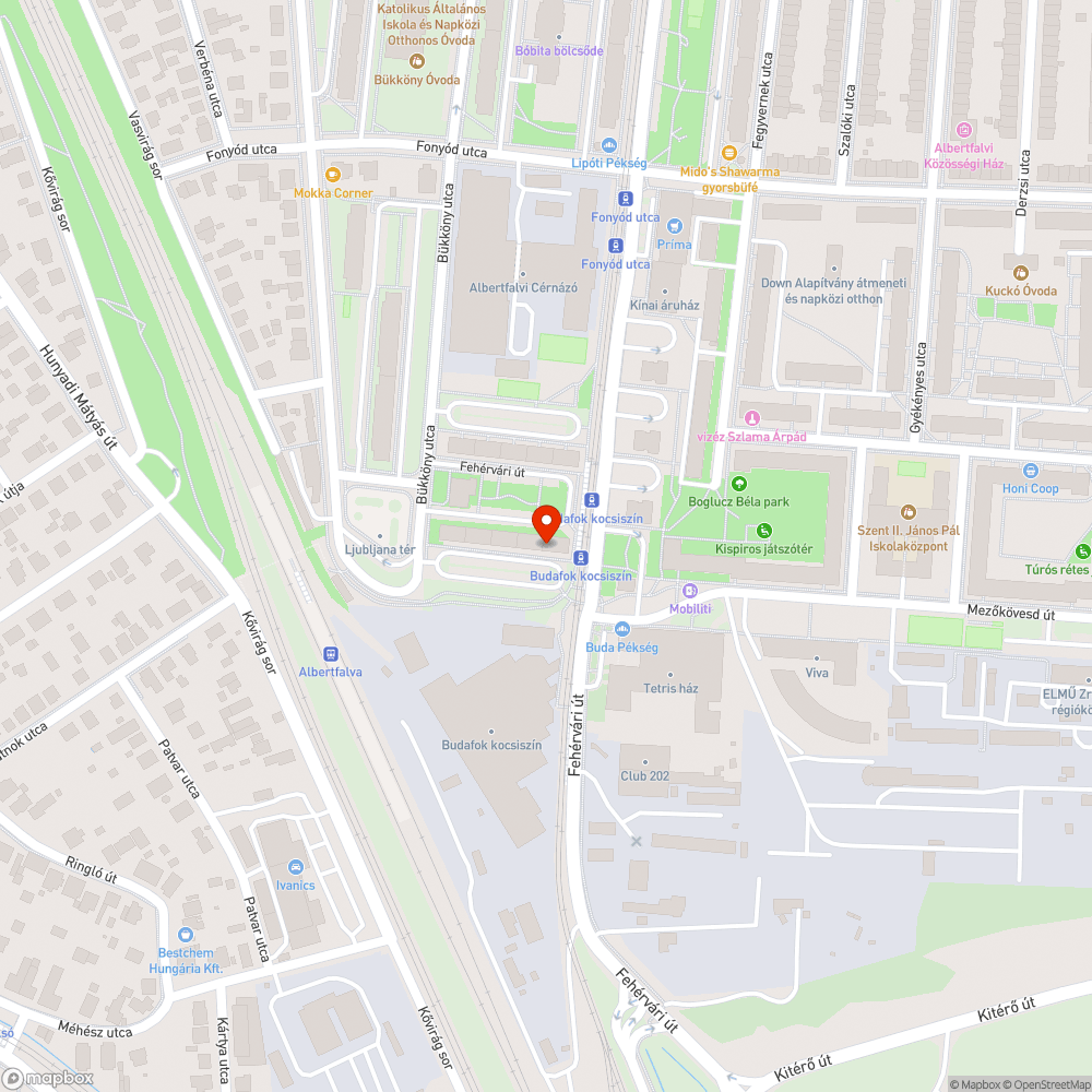 Graffitis váró (Budafok kocsiszín) bejelentés helye