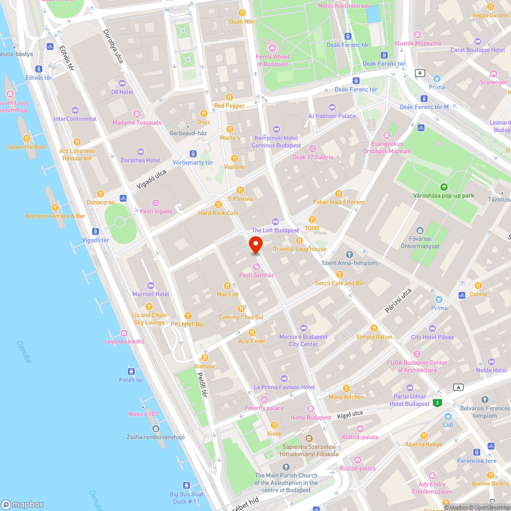 Fertő a Váci utcában bejelentés helye