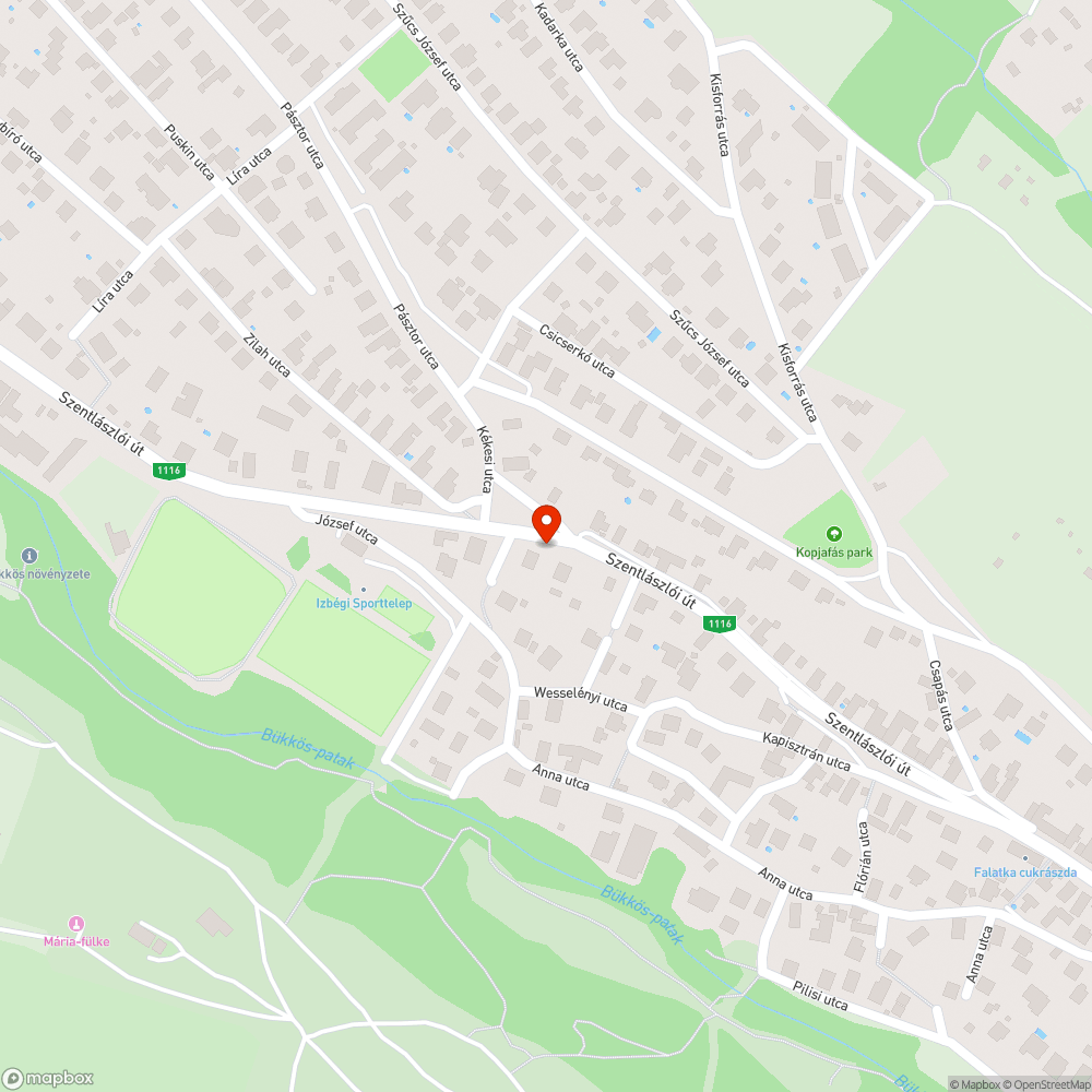 Koszos buszmegálló-felépítmény az izbégi Sportpályánál bejelentés helye