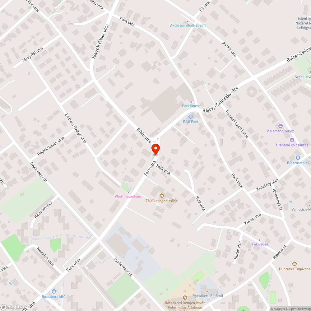 Kátyúk a Terv utcán bejelentés helye