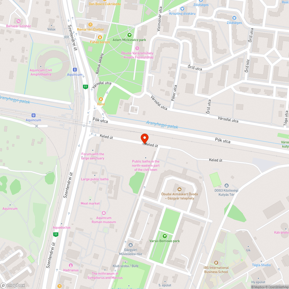 Tarthatalan állapot a 3. kerületi Keled utcában (az aquincumi múzeum mögötti részen) bejelentés helye