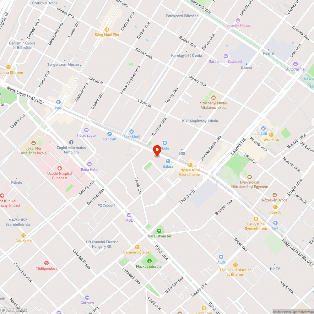 Méretes kátyú bejelentés helye