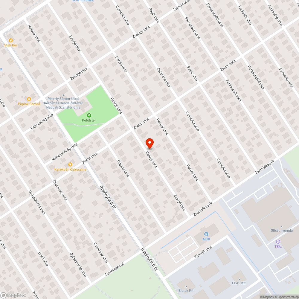 Veszélyes kátyú bejelentés helye