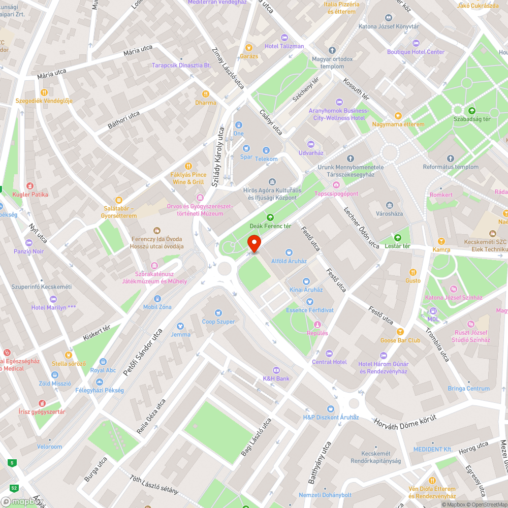 Nem látszó közlekedési tábla a Deák Ferenc téren bejelentés helye