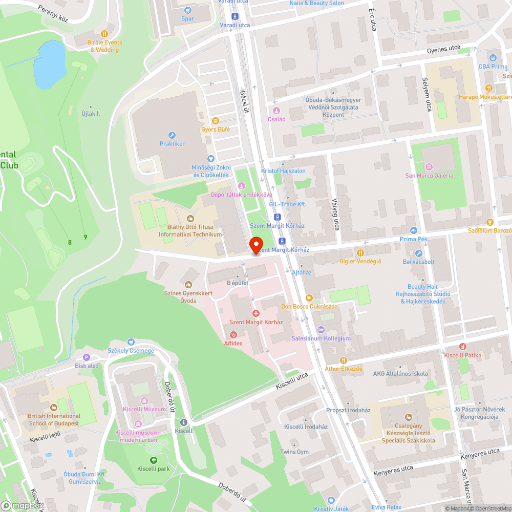 III. Gelléri Andor Endre utca (Szent Margit Kórház előtt) bejelentés helye
