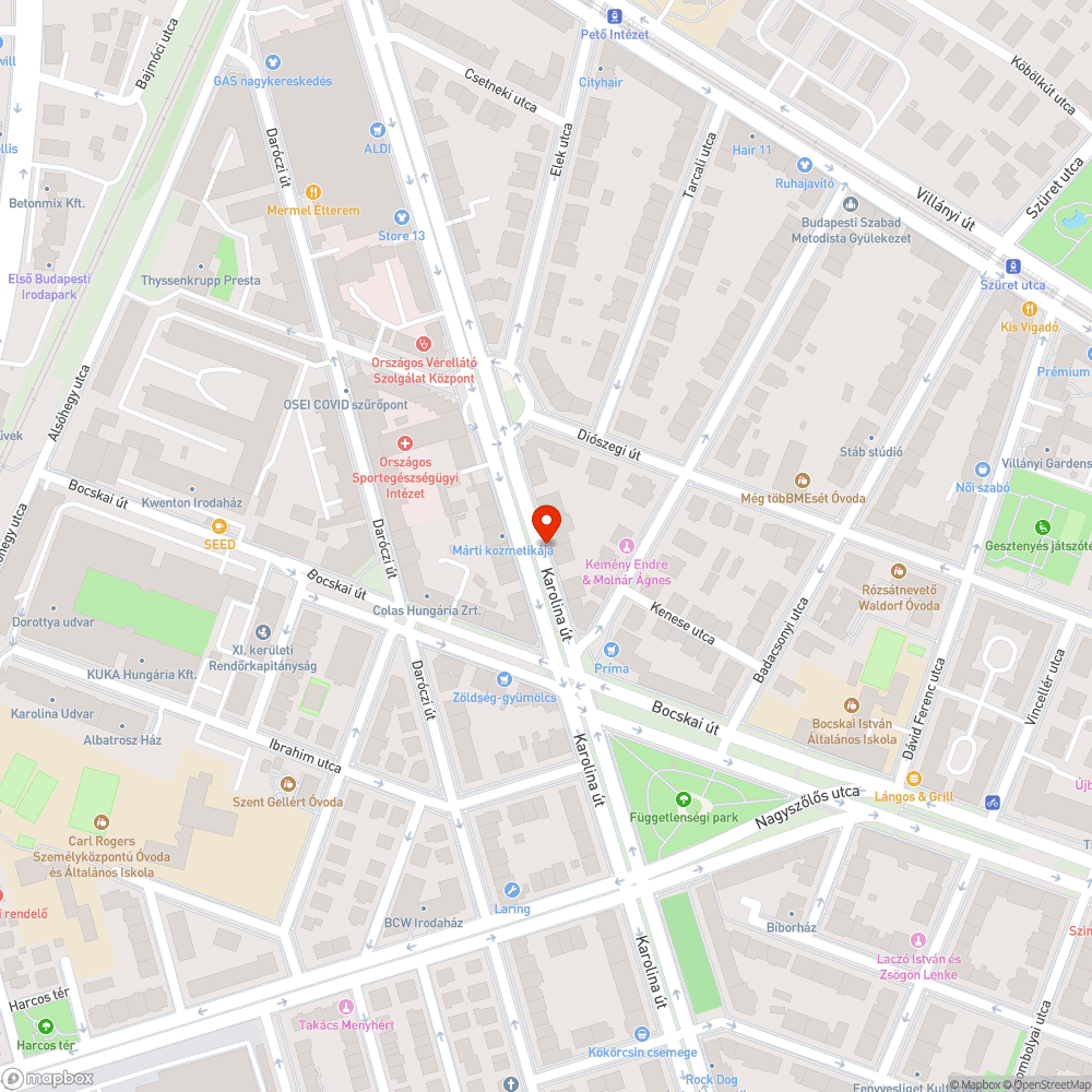 Beszakadó távközlési fedlap a Karolina úton bejelentés helye