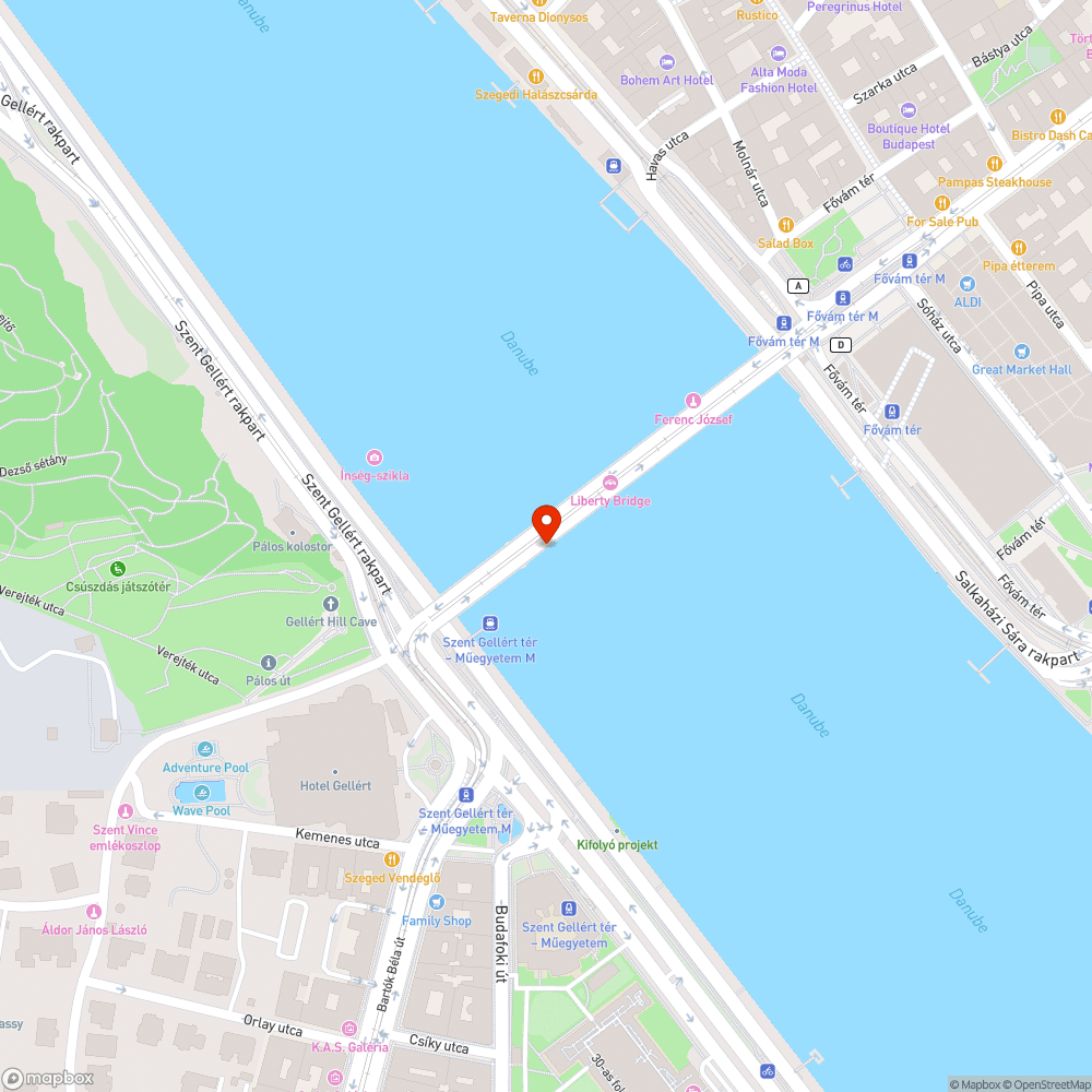 Szabadság híd kerékpárosok bejelentés helye