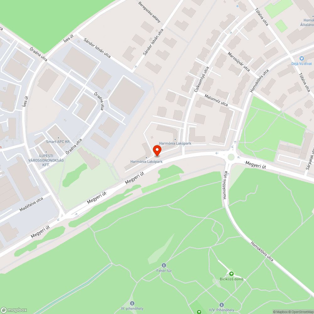 Méretes kátyú Megyeri úton bejelentés helye