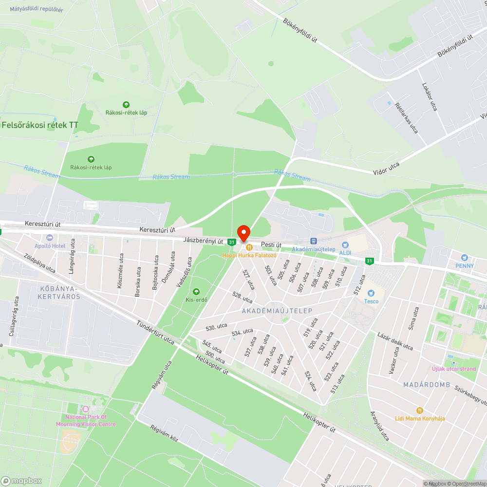 Kiálló szalagkorlát bejelentés helye