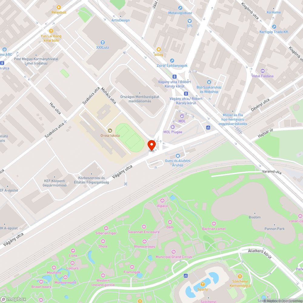 Kátyú az úton bejelentés helye