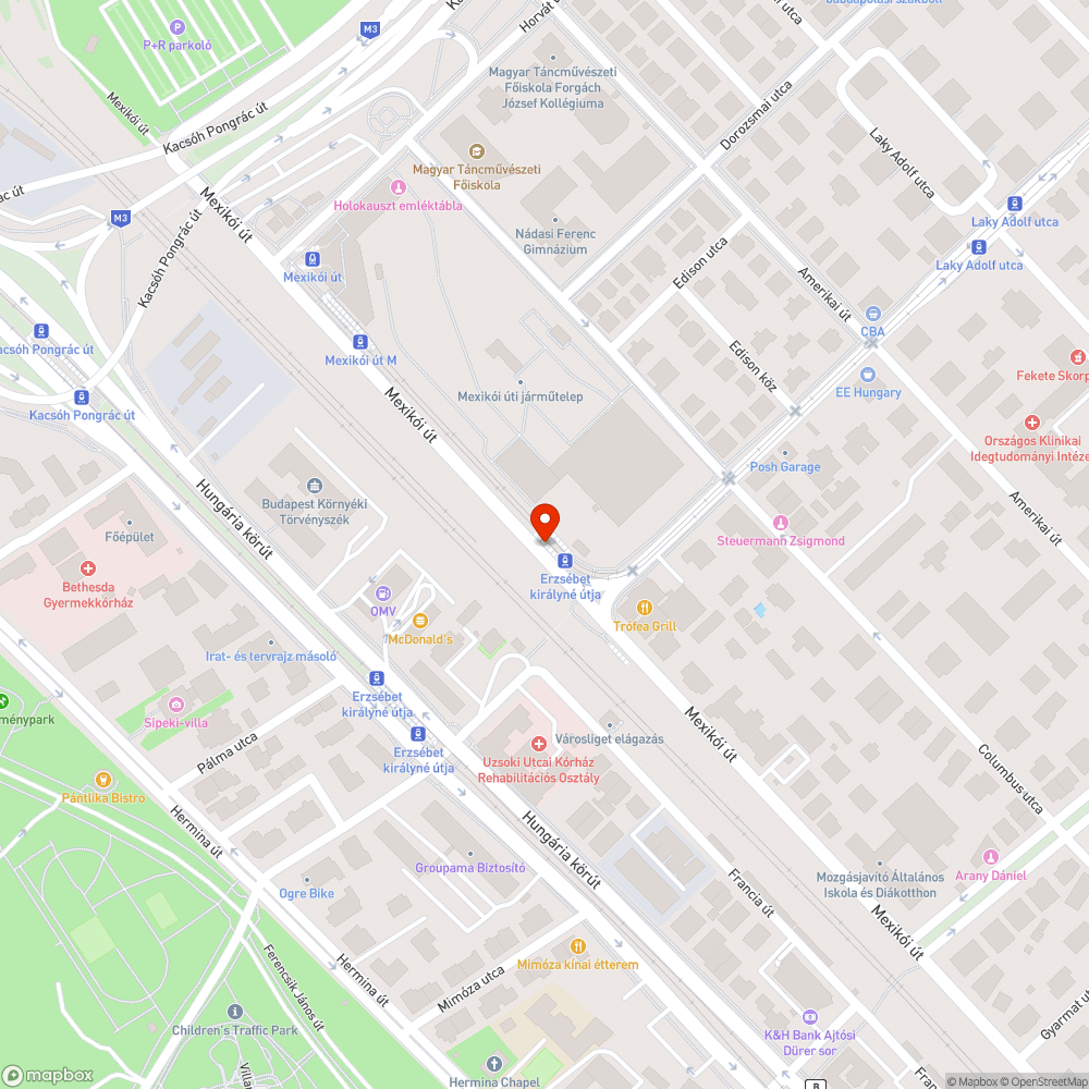 Firkás tábla (Erzsébet királyné útja, aluljáró) bejelentés helye