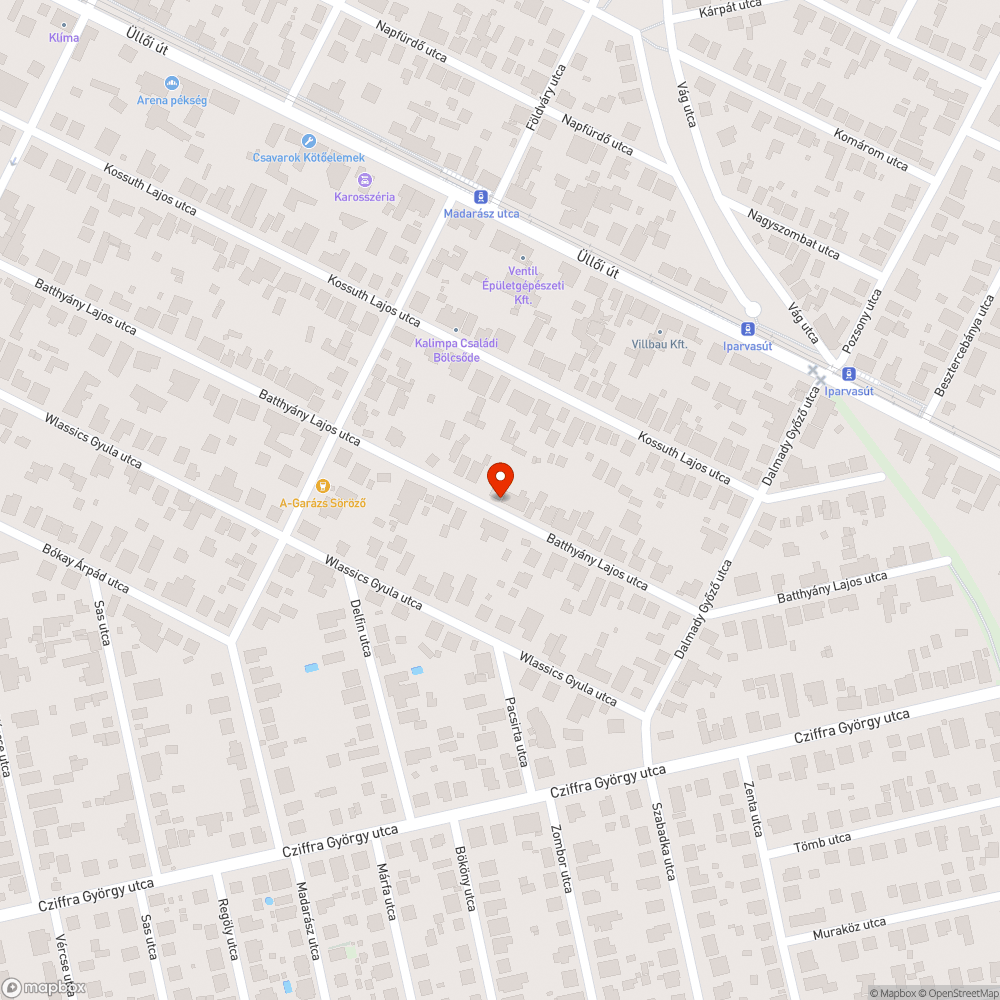 Beszakadó útburkolat Batthyány Lajos utca bejelentés helye