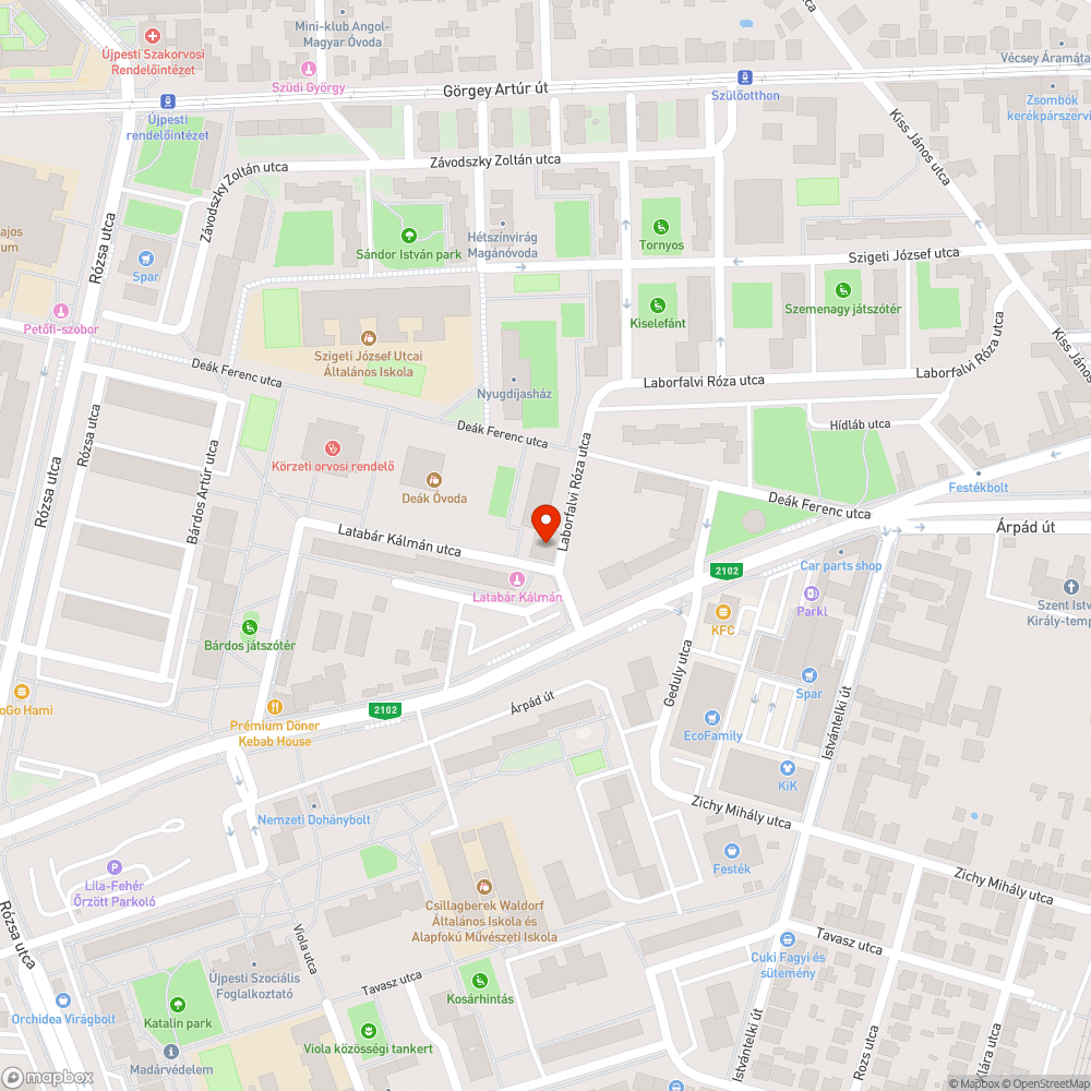 Kiégett izzó bejelentés helye