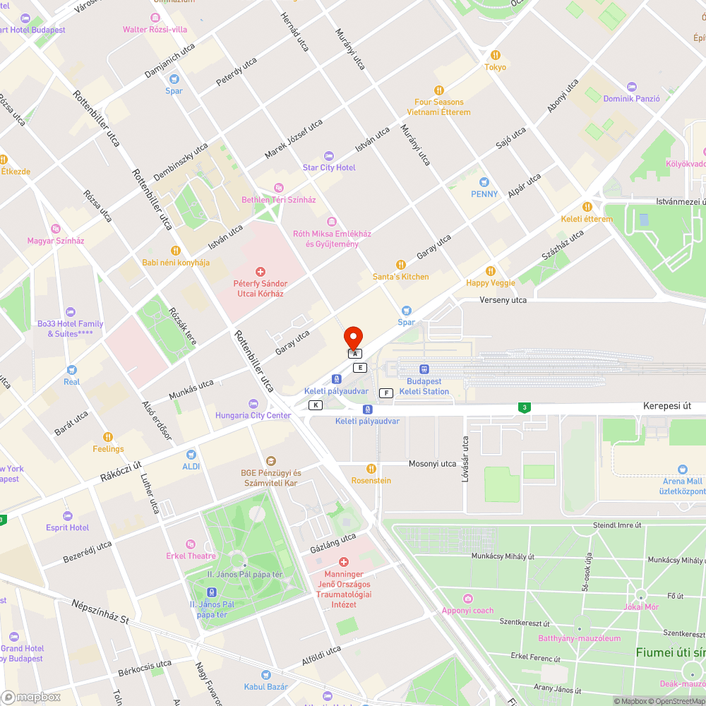 Bajok a Keletinél bejelentés helye