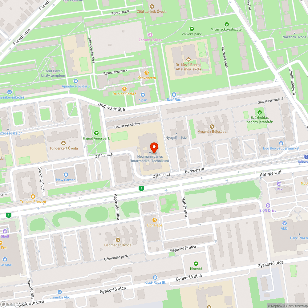 Elhagyott autó bejelentés helye