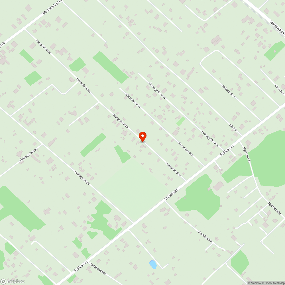 Utcai közvilágítás hiánya a Hangulat utcában bejelentés helye