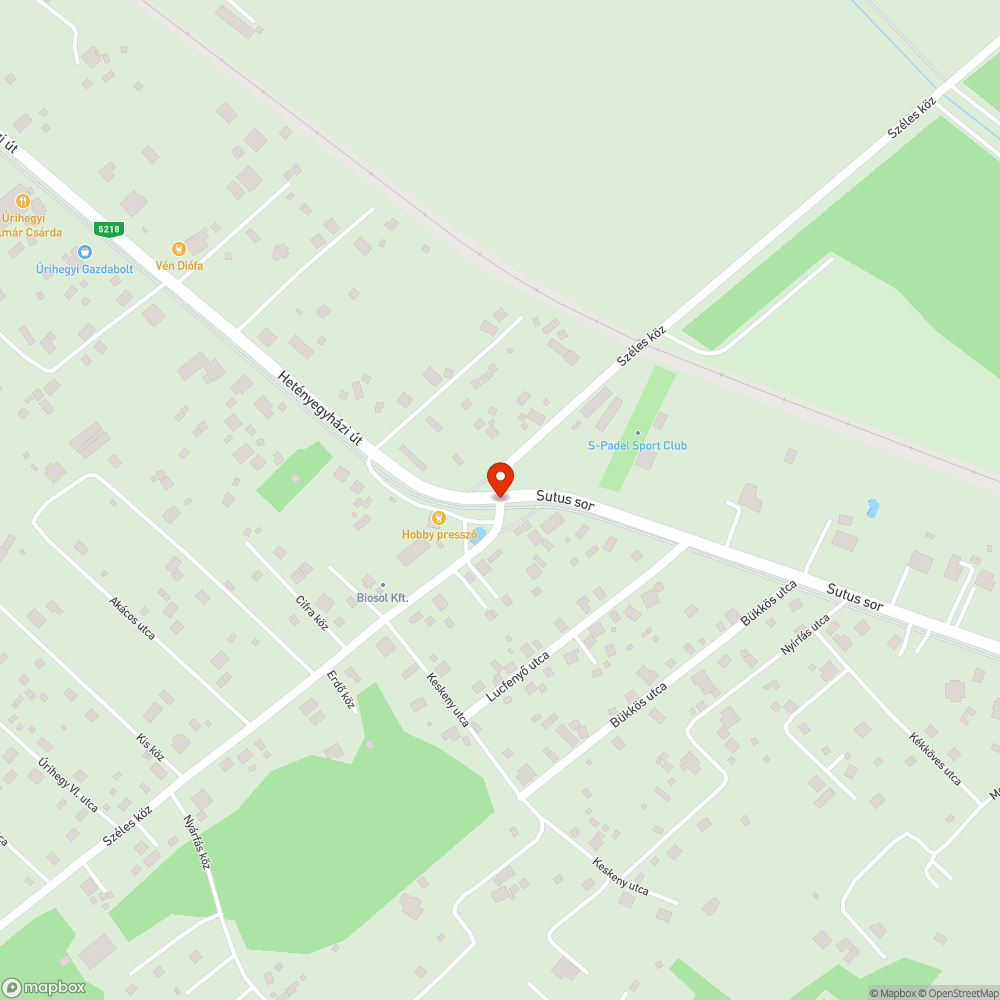 Kátyúk a Széles közön bejelentés helye