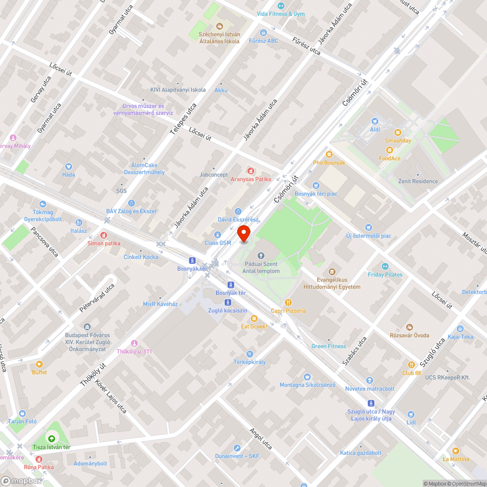 Betört üveg a megállóban bejelentés helye