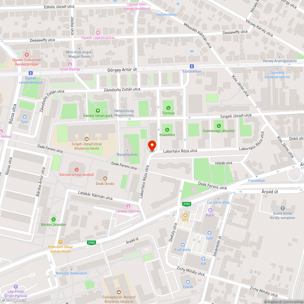 Eltörött kutyagumi szemetes bejelentés helye