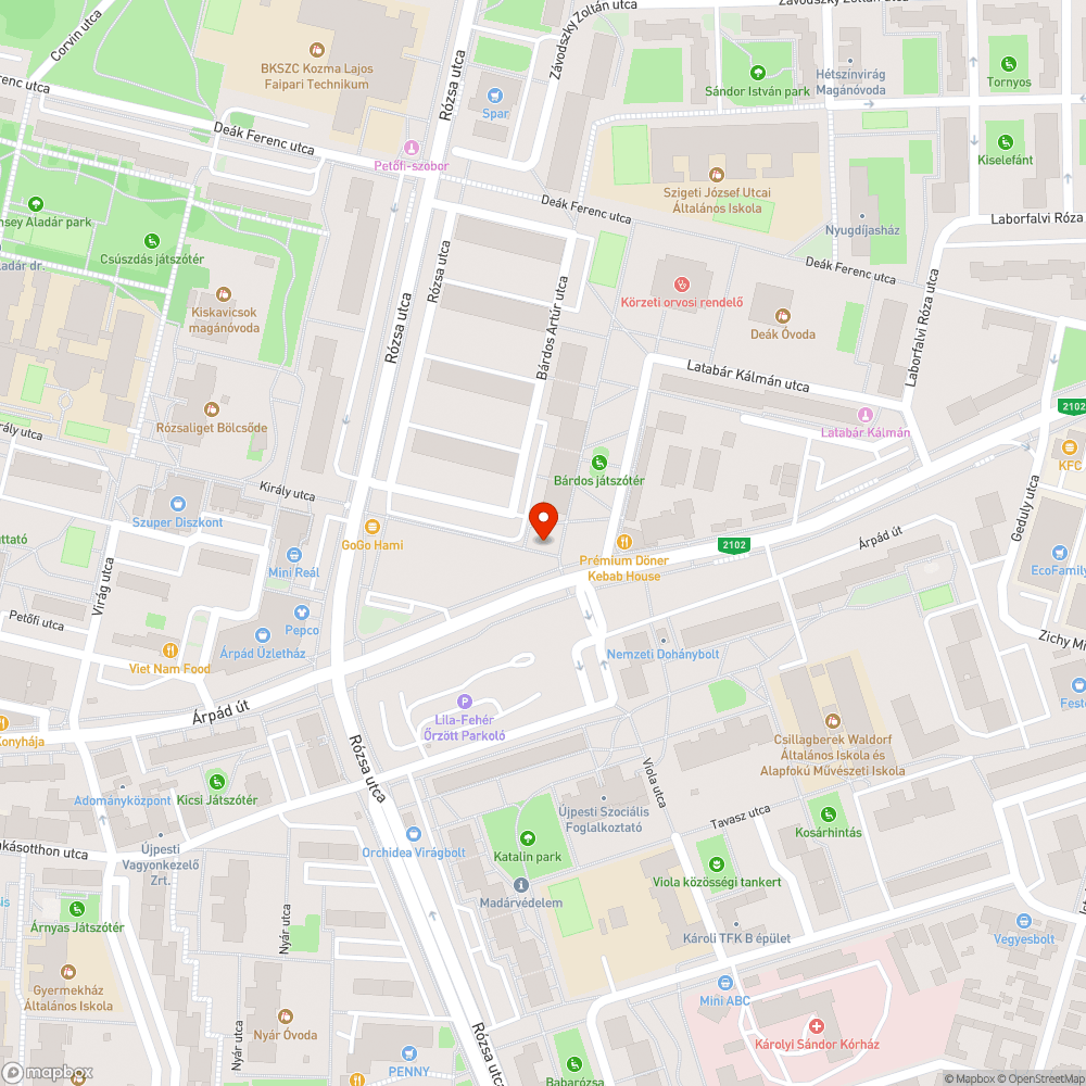 Járdát oldalról benövő növényzet bejelentés helye