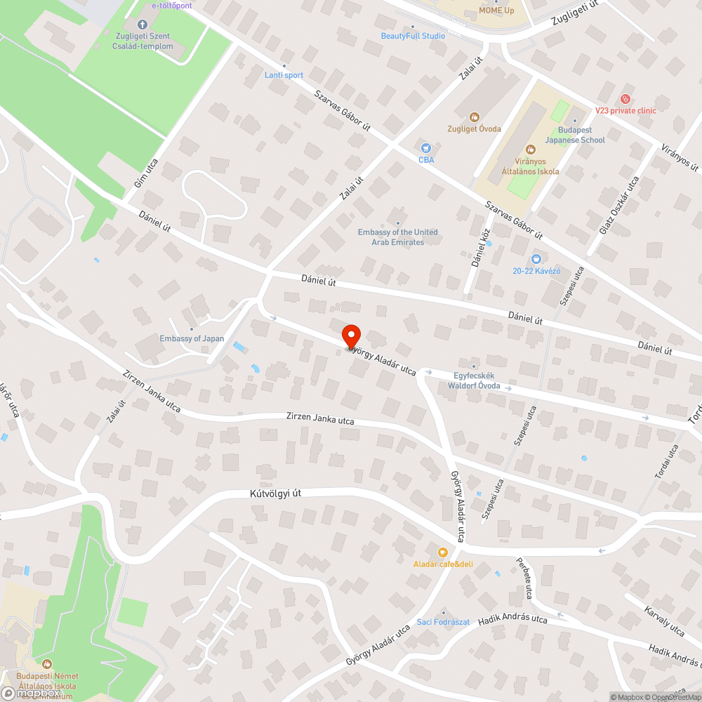 Kátyúk a György Aladár utcában bejelentés helye