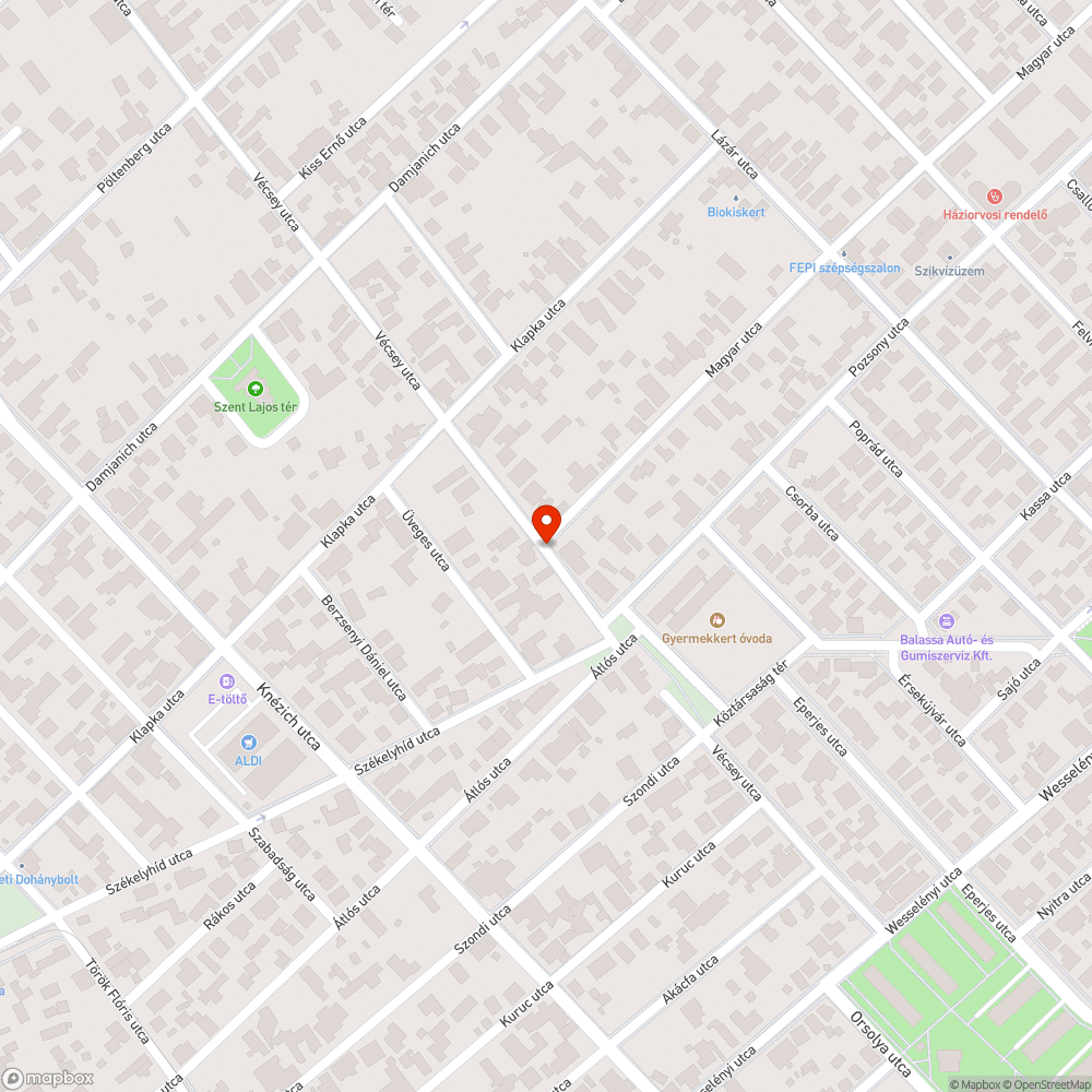 Kátyú bejelentés helye