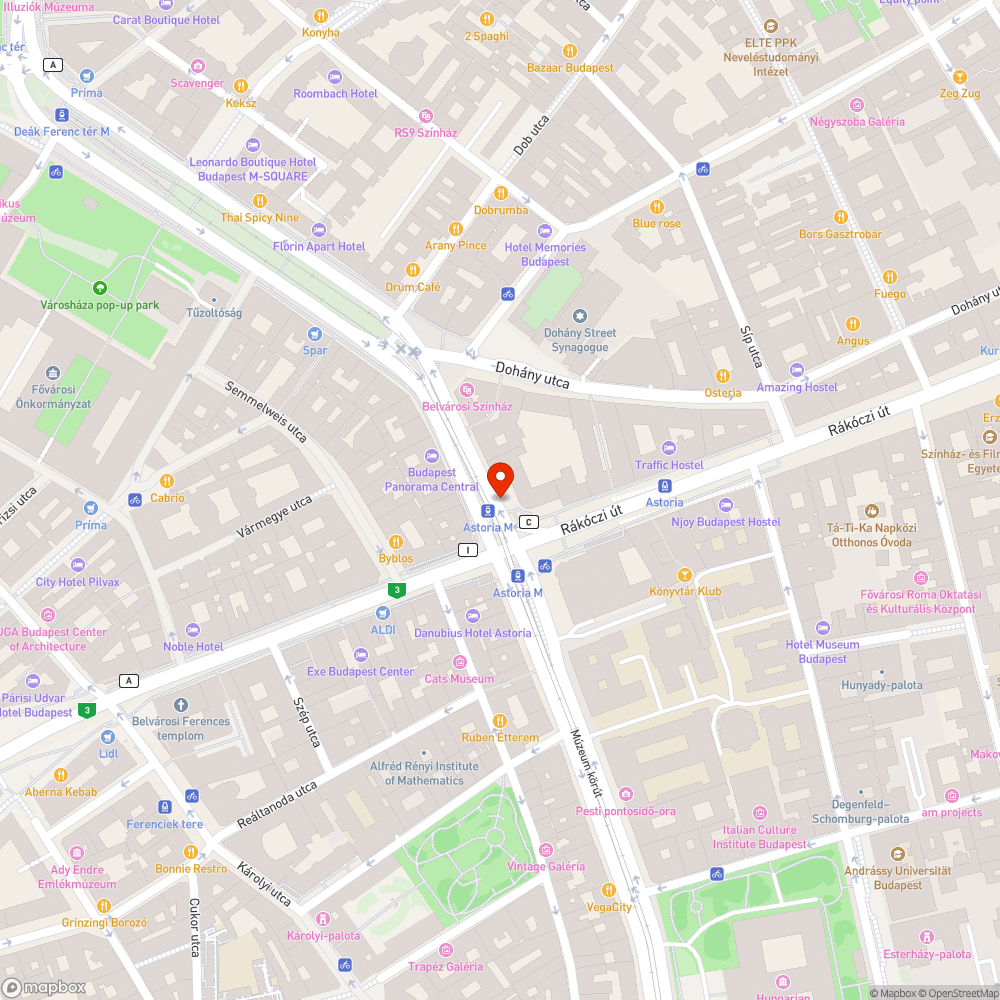 Firkás váró (Astoria) bejelentés helye