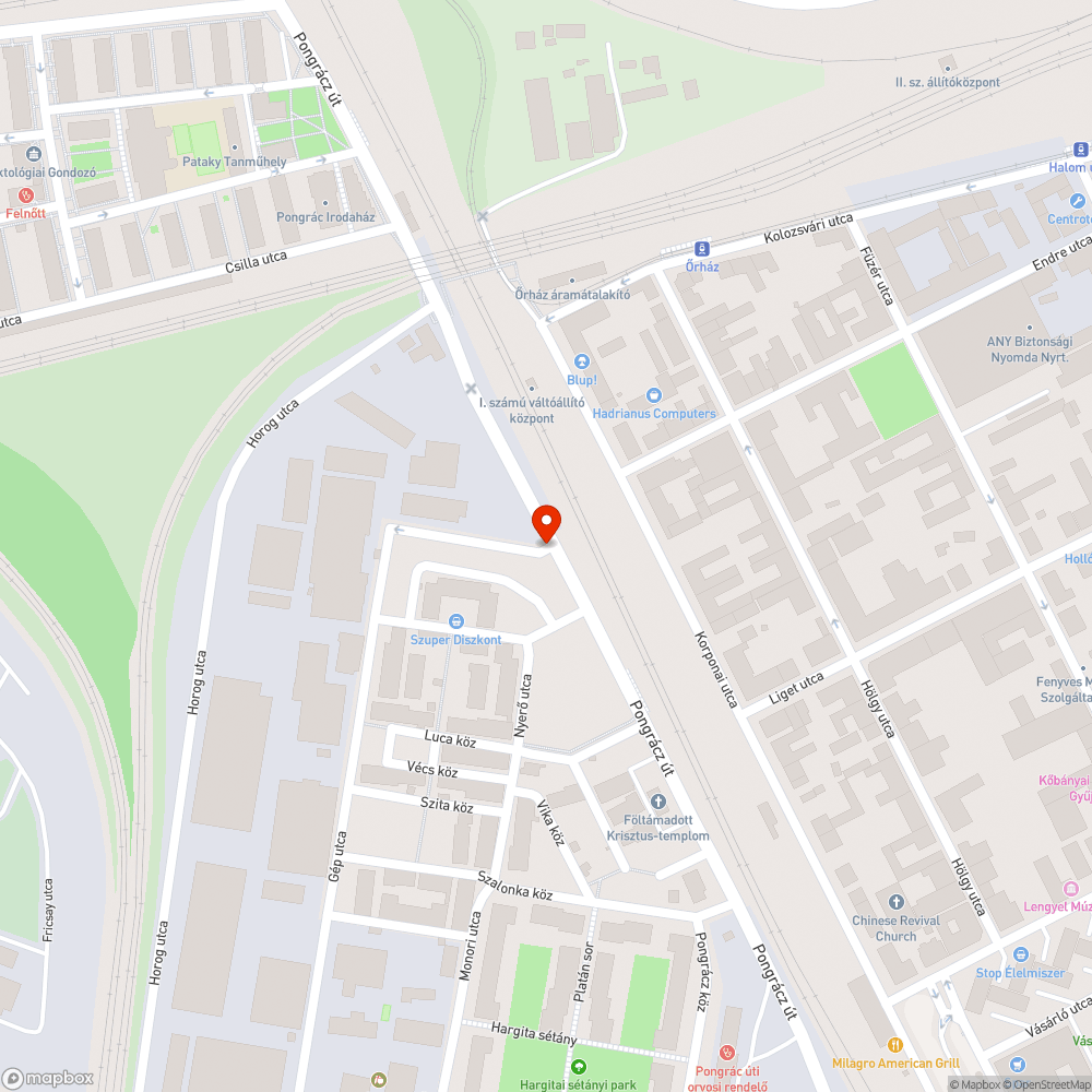 Óriási kátyú tátong az út közepén bejelentés helye