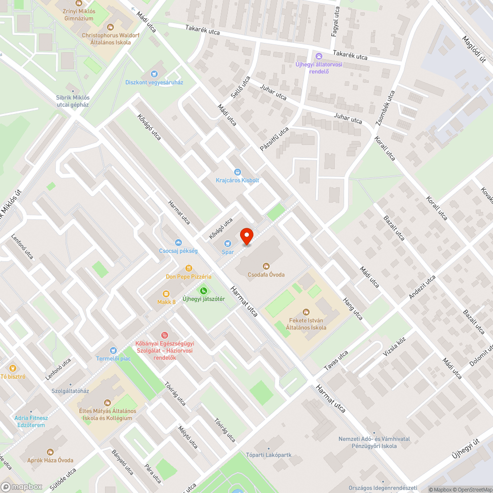 Lötyögő korlát az Újhegyi sétányon bejelentés helye