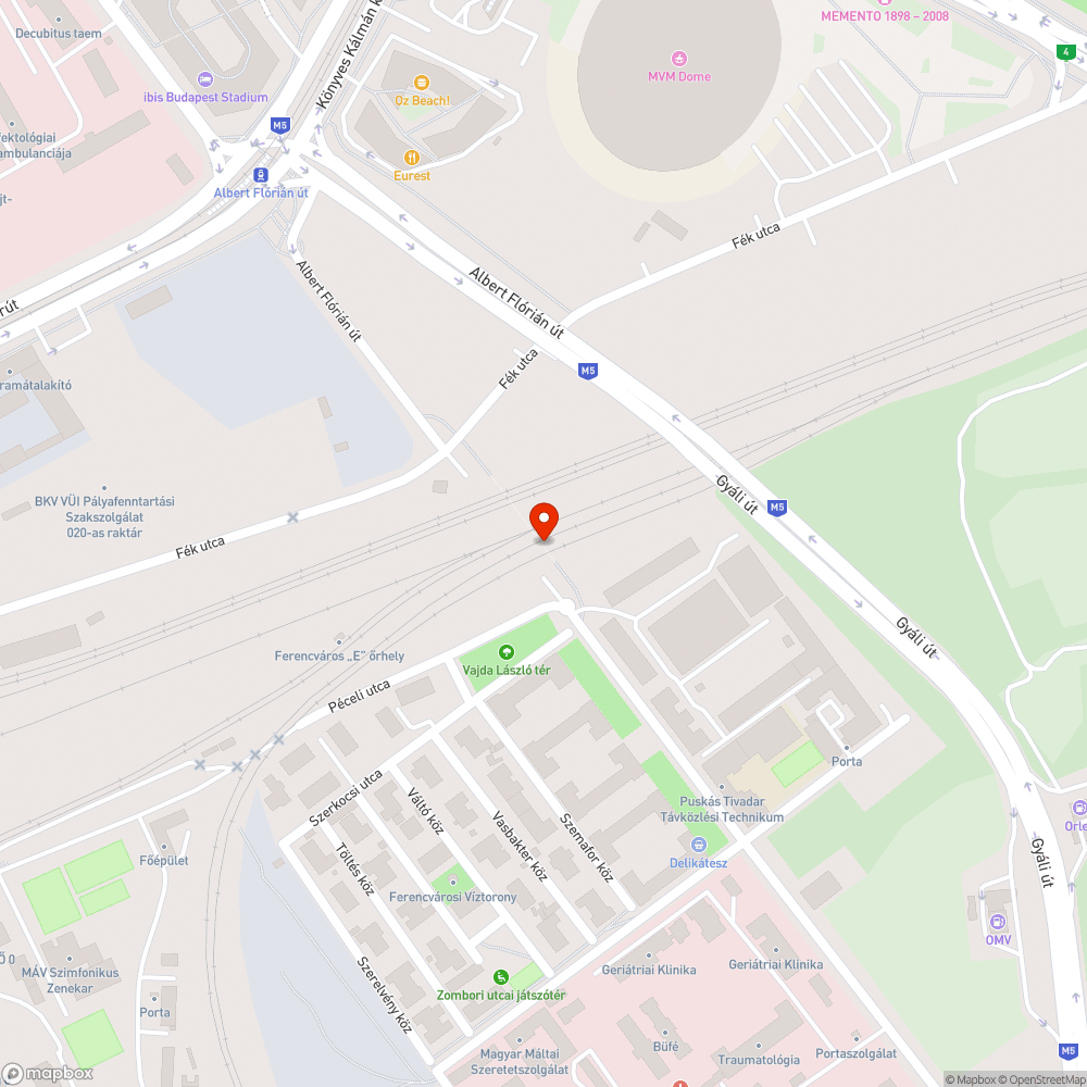 Balesetveszélyes aluljáró bejelentés helye