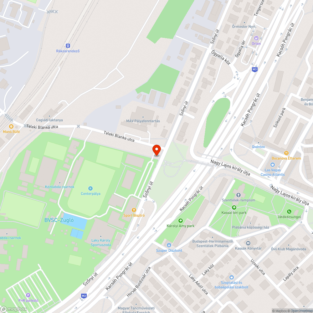 "Zöld"területen parkolás a BVSC uszodánál bejelentés helye