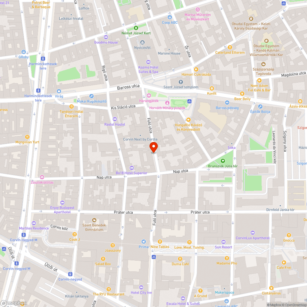 Futó utca 15 előtt kátyú bejelentés helye